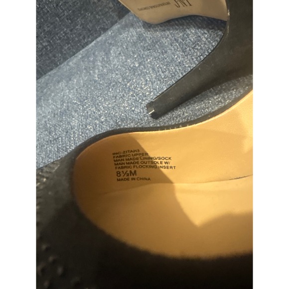 INC International Concepts Black Glitter Stiletto Heels Size 8.5M - Picture 6 of 7